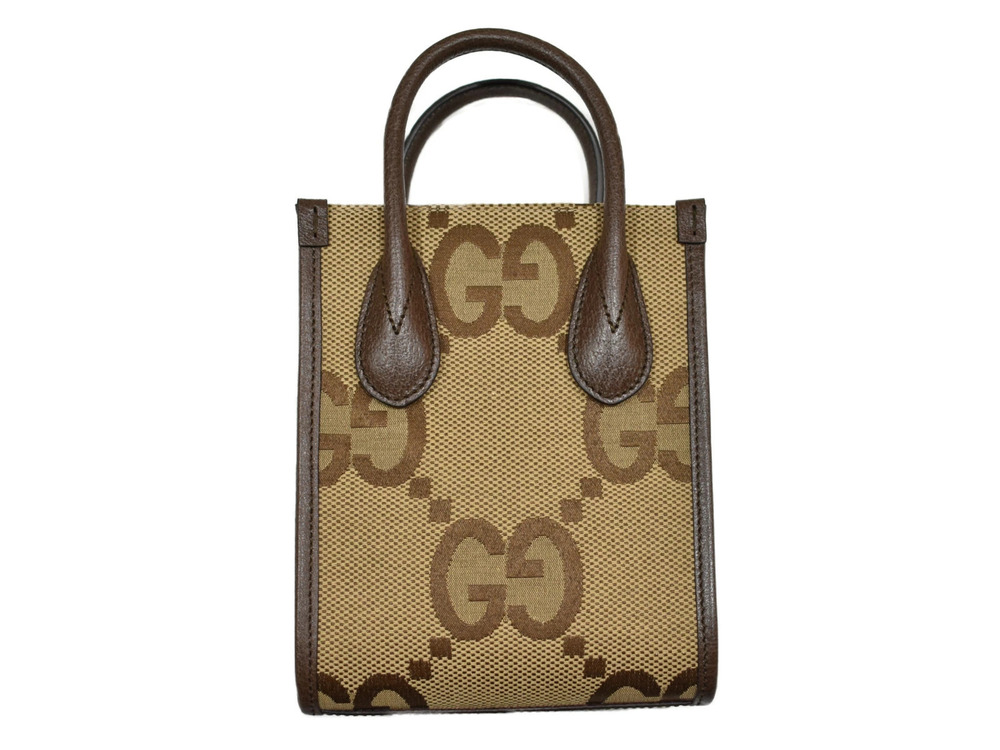 Gucci Shoulder GG Tote Beige Bag Brown Handbag Jumbo Tan Brown